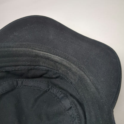 Army Cap Black One Size Side Pocket Cotton Adjustable Solid Cadet Military Hat