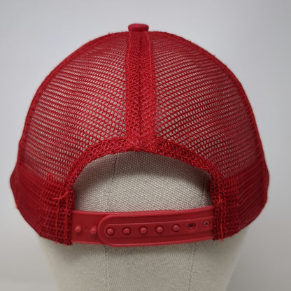 Pabst Blue Ribbon Trucker Hat Red One Size Beer Logo Mesh Snapback Milwaukee