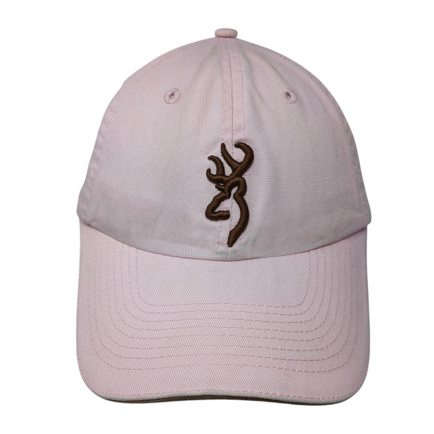 Browning Logo Strapback Hat Pink One Size Adjustable Solid Vent Holes