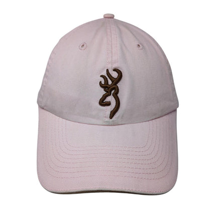 Browning Logo Strapback Hat Pink One Size Adjustable Solid Vent Holes