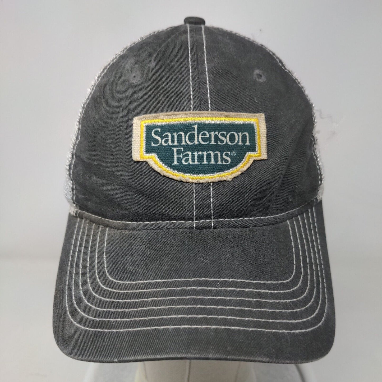 Sanderson Farms Strapback Mesh Back Trucker Hat Gray Extreme Fit Ahead