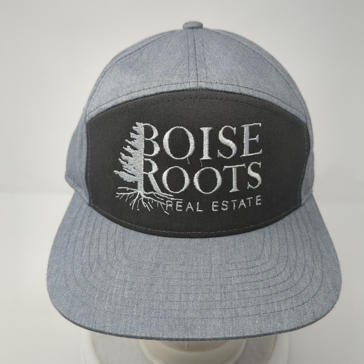 Boise Roots Real Estate Slideback Hat Gray One Size Leather Strap