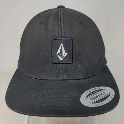 Volcom Snapback Hat Black One Size Adjustable Embroidered Logo Yupoong
