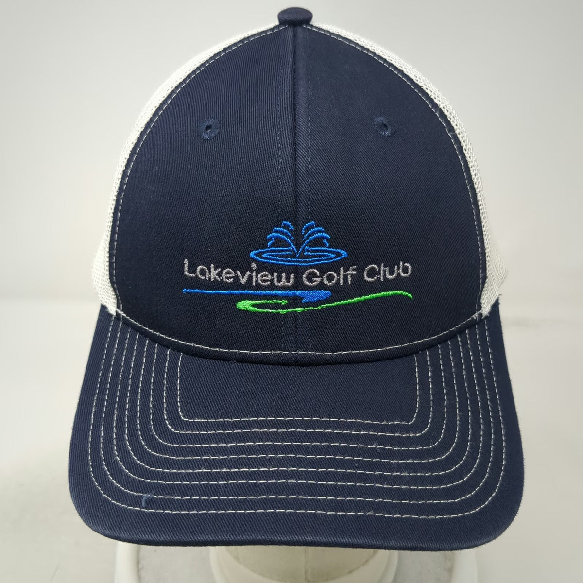 Port Authority Trucker Hat Blue One Size Lakeview Golf Club Mesh Back Snapback