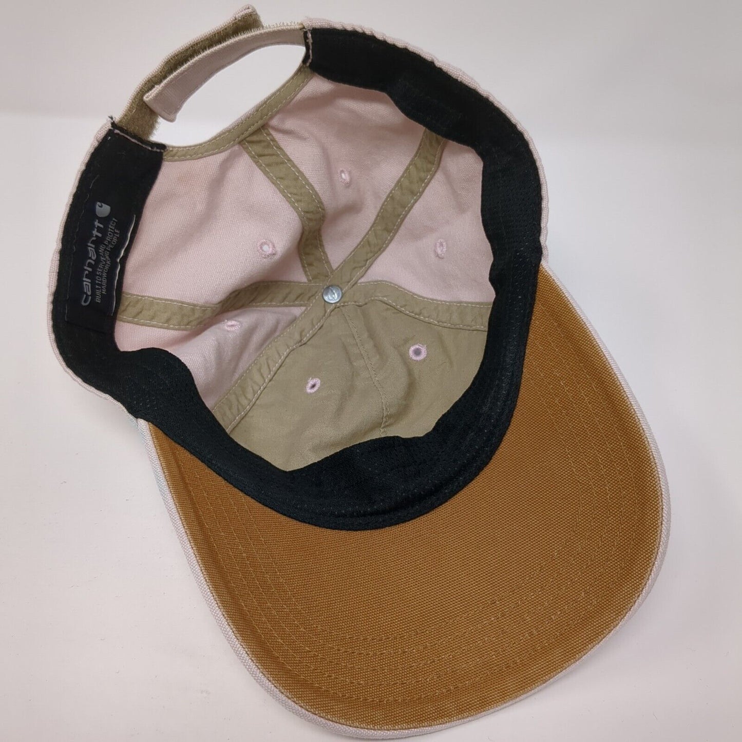 Carhartt Odessa Strapback Hat Pink One Size Adjustable Leather Patch