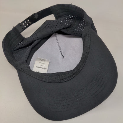 Chillmeister Snapback Hat Black OSFM Adjustable Breathable 6 Panel Nylon
