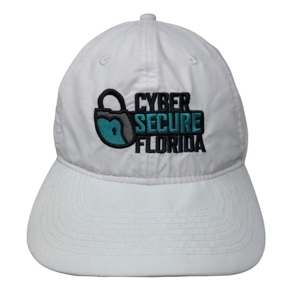 Cyber Secure Florida Strapback Hat White One Size Embroidered Trimark