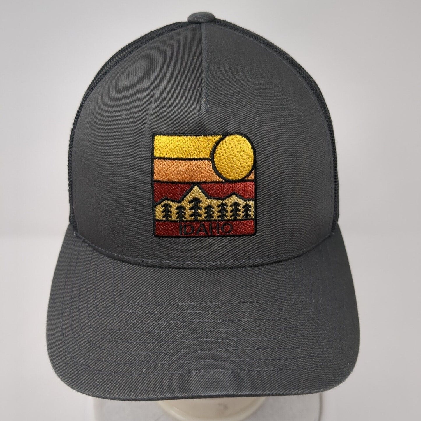 Idaho Snapback Trucker Hat Gray One Size Adjustable Mesh Back Classics Yupoong