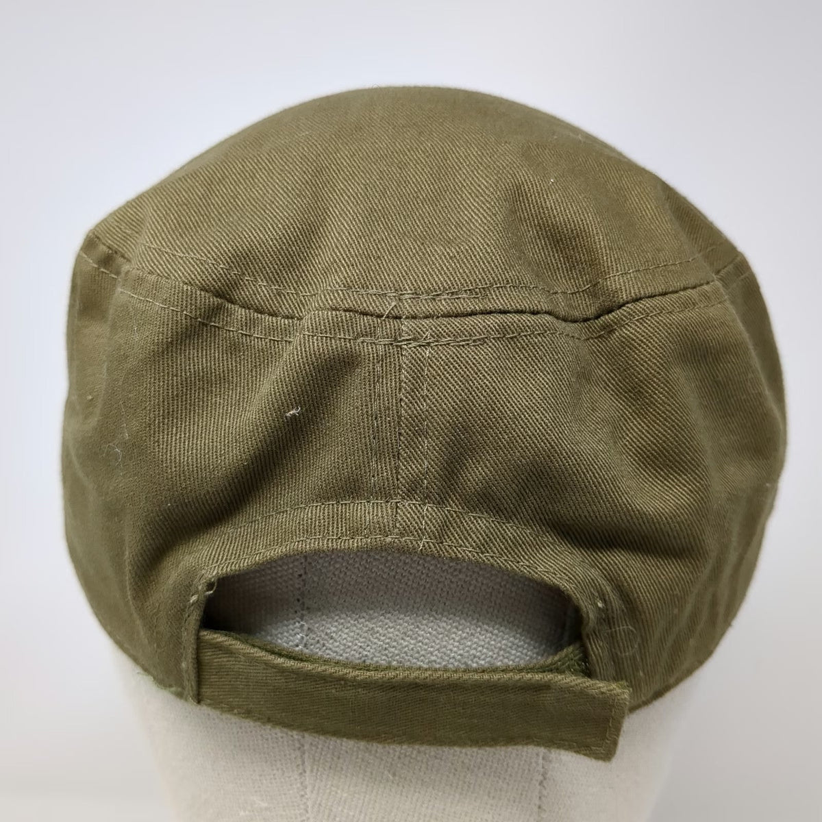 Pugs Army Cap Green One Size Studded Rhinestones Strapback Adjustable Cotton Hat