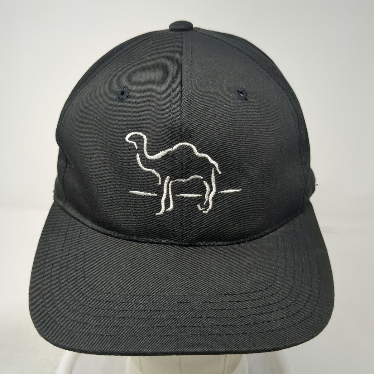 Snapback Black Hat Camel Logo Embroidered Back Graphic Tobacco Promo Vintage