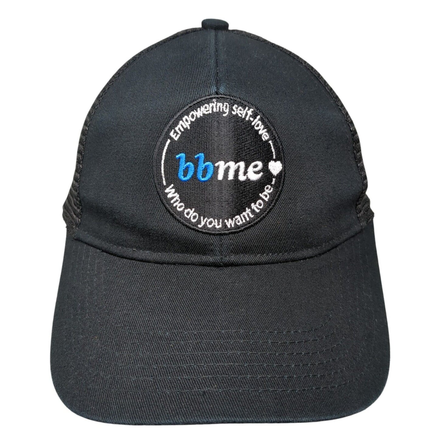 Empowering Self-Love Bb Me Strapback Trucker Hat Black OSFA Mesh Back