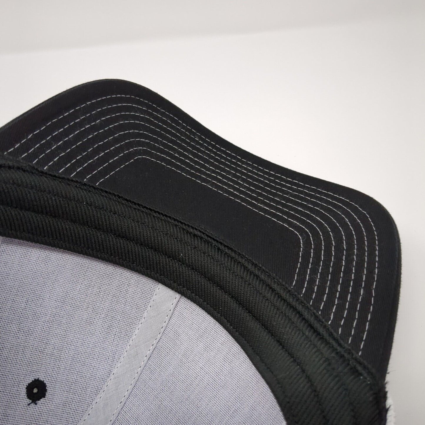 PLATT Fitted Trucker Hat Black One Size Adjustable Embroidered Mesh Back 6 Panel