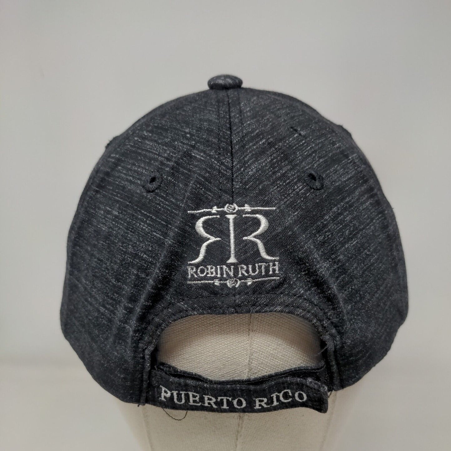 PR Puerto Rico Strapback Hat Black One Size Embroidered Robin Ruth