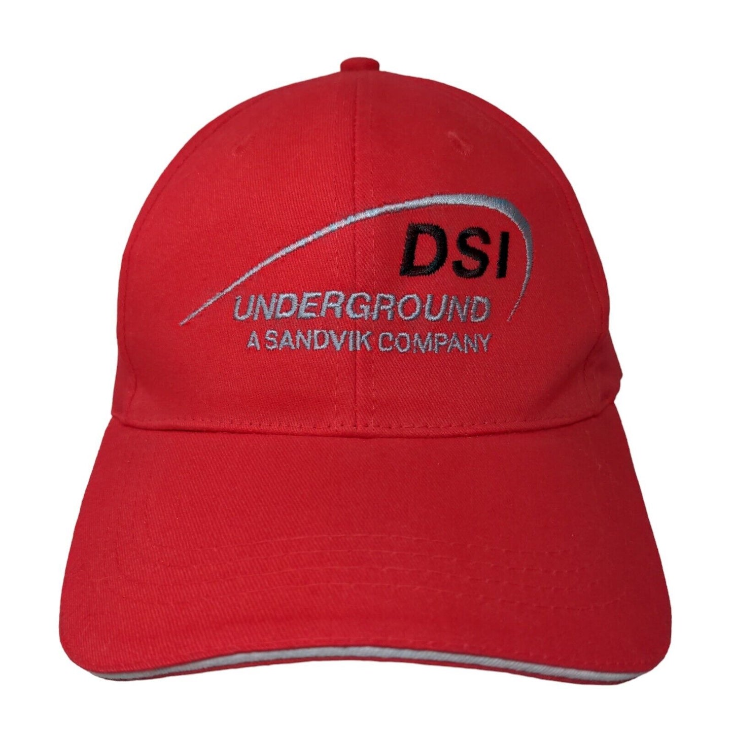 DSI Underground Men's Strapback Hat Red Embroidered Logo Sandvik Company