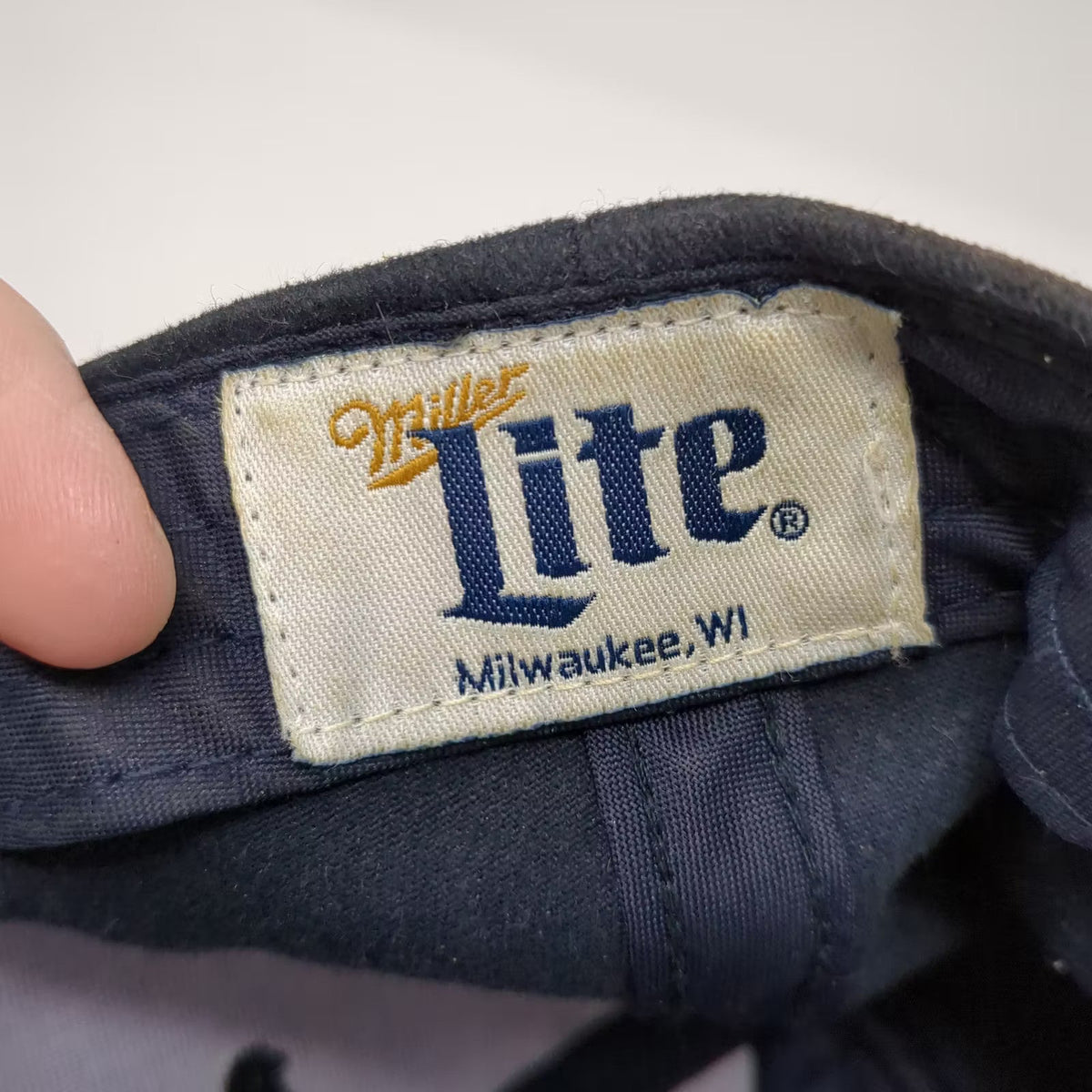 Miller Lite Beer A Fine Pilsner Blue Hat OSFM Snapback Cap Embroidered Logo