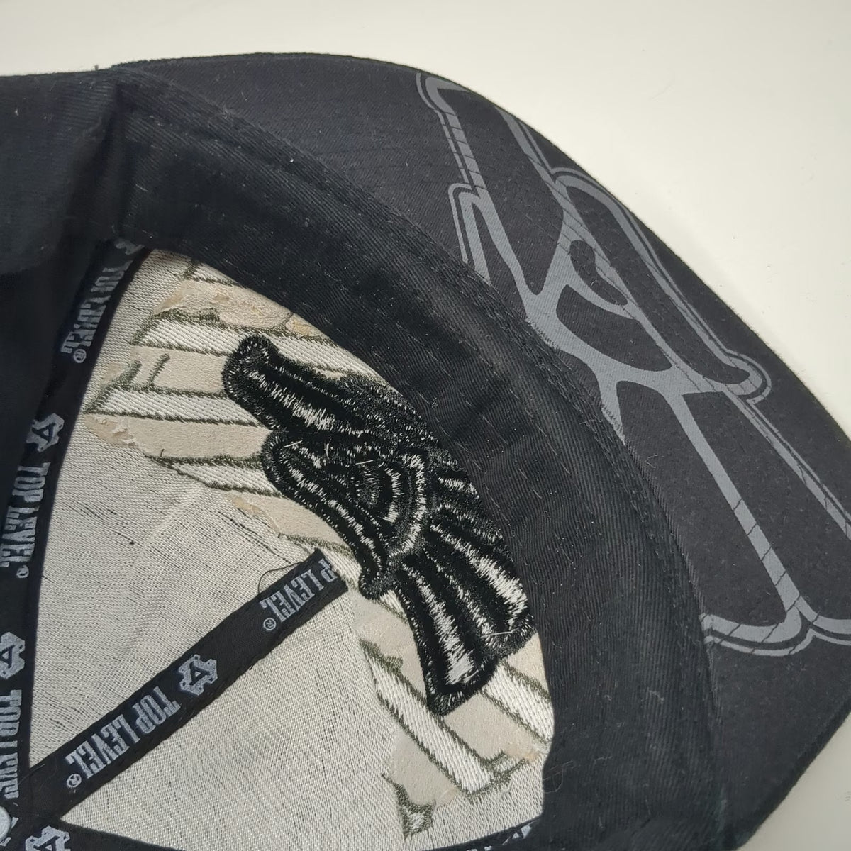 Top Level 5 Panel Black Hat One Size Snapback Eagle MEX Graphic Under Visor