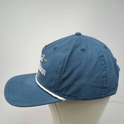 Pabst Blue Ribbon 5 Panel Hat One Size Snapback Rope White Beer Logo Gold Brim