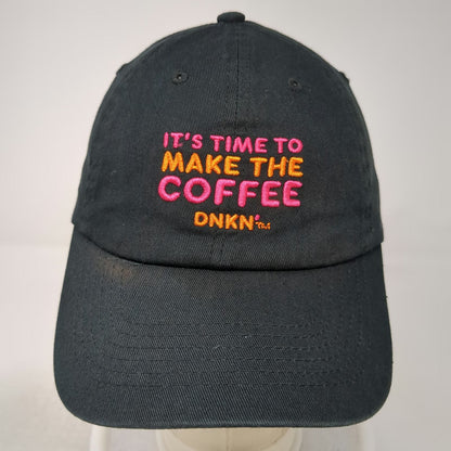 Dunkin DNKN Coffee DD Perks Black Baseball Cap Hat One Size Strapback Embroidery