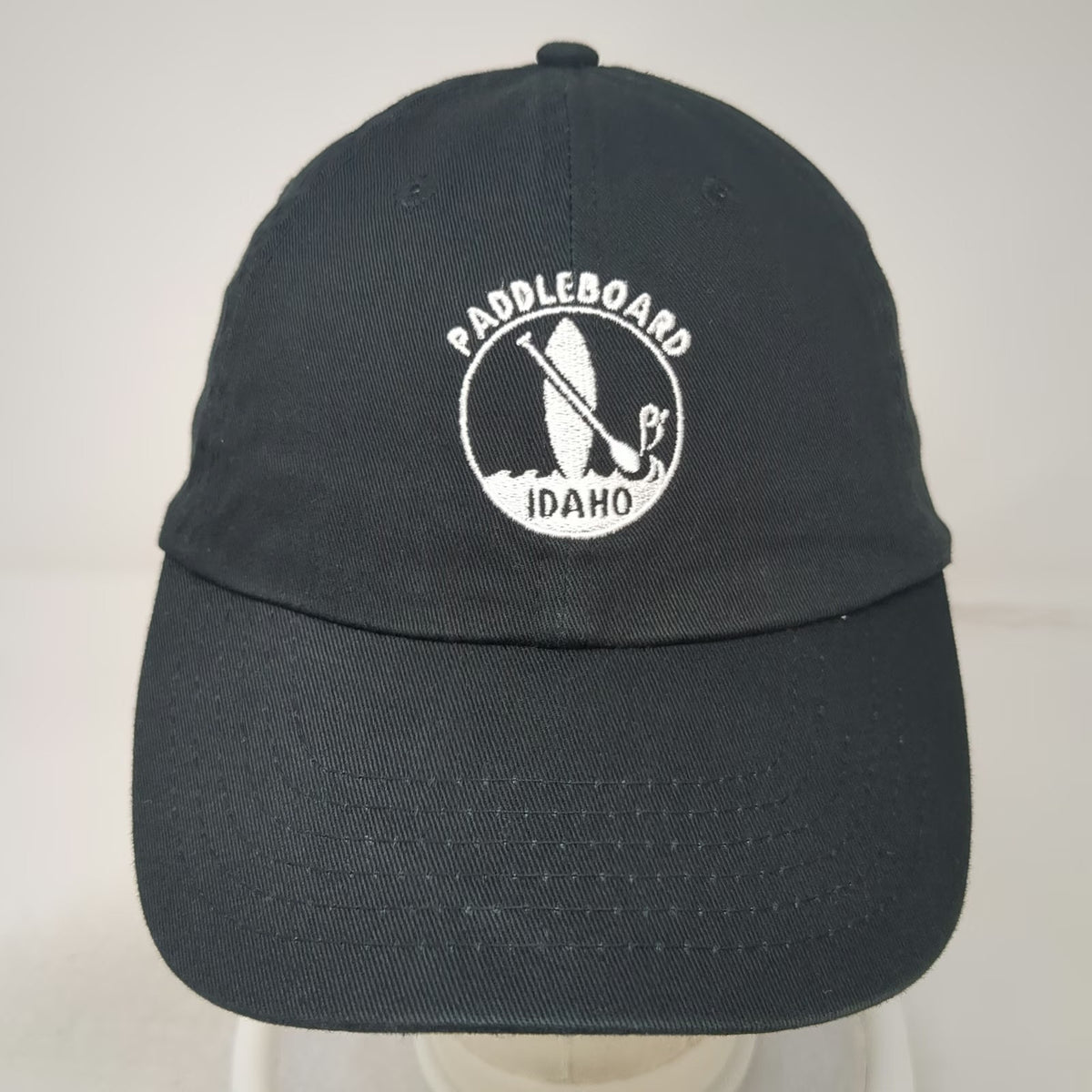 Black Baseball Cap One Size Paddleboard Idaho Embroidered Slideback Cotton Hat