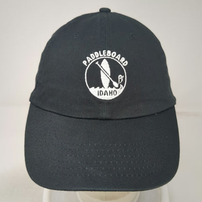 Black Baseball Cap One Size Paddleboard Idaho Embroidered Slideback Cotton Hat