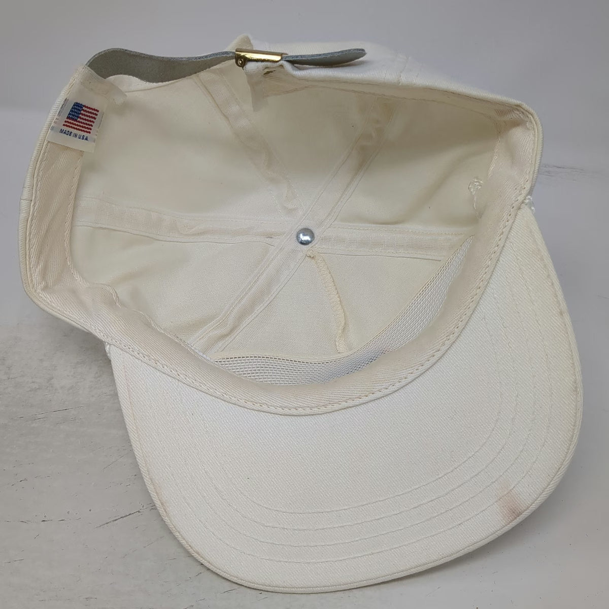 Jan-Mar Dry Fork Coal Co 5 Panel Beige Hat Horse Rider Rope USA Made Vintage