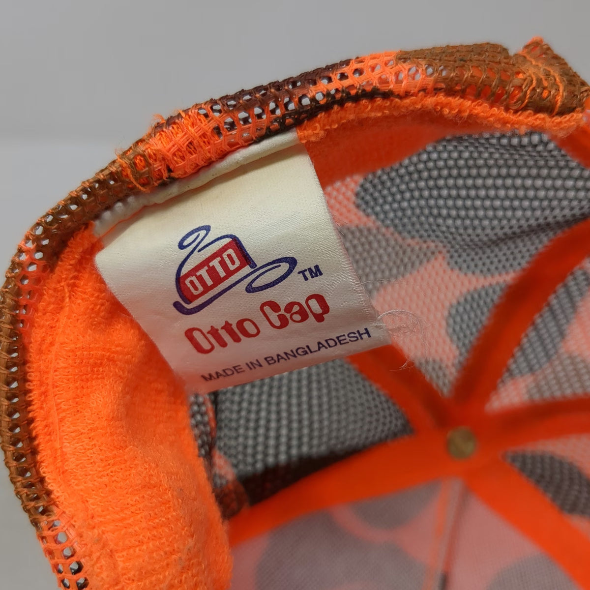 Otto Trucker Hat Orange One Size Camo Mesh Back Pheasant Gamebird Club Hunting