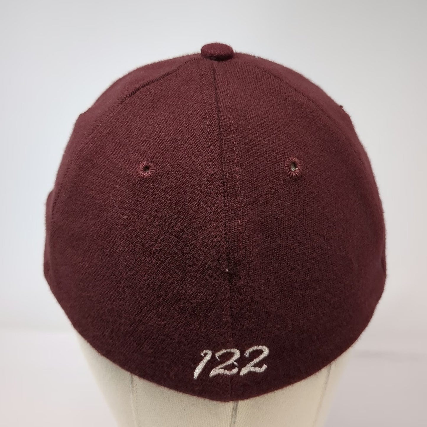 American Made Cap Co. Baseball Cap Red Gray L 122 Two Tone Logo Made in USA Hat