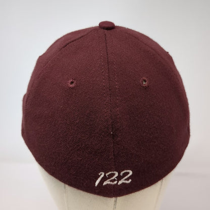 American Made Cap Co. Baseball Cap Red Gray L 122 Two Tone Logo Made in USA Hat