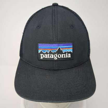 Patagonia Snapback Trucker Hat Black One Size Mesh Back Embroidered
