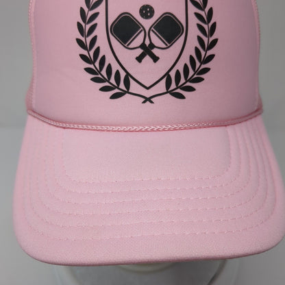 Pickleball Snapback Trucker Hat Pink One Size Adjustable Mesh Back Rope Otto
