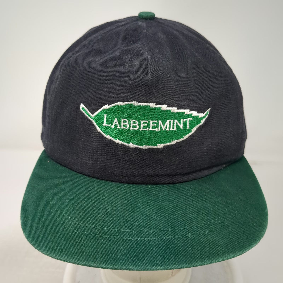 hhn 5 Panel Blue Green One Size Slideback Labbeemint Leaf Logo USA Made Hat