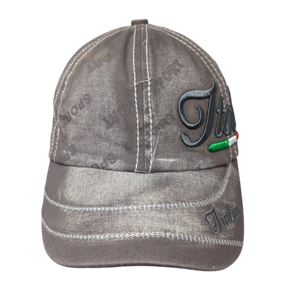 Italia Slideback Hat Brown One Size Adjustable Sport Embroidered 6 Panel