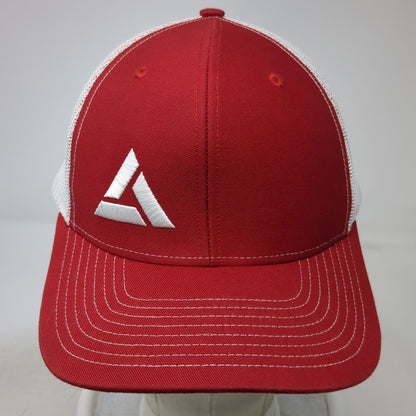Richardson Trucker Hat Red One Size Mesh Back Snapback Contrast Stitch Triangle
