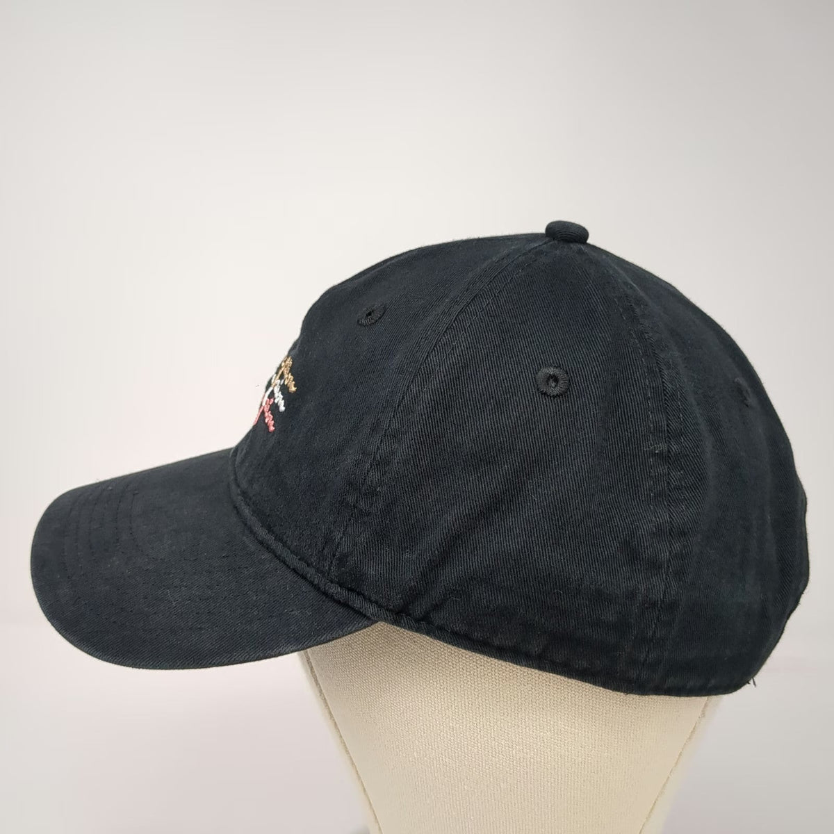 Champion Baseball Cap Black One Size Triple Logo Embroidered Adjustable Hat