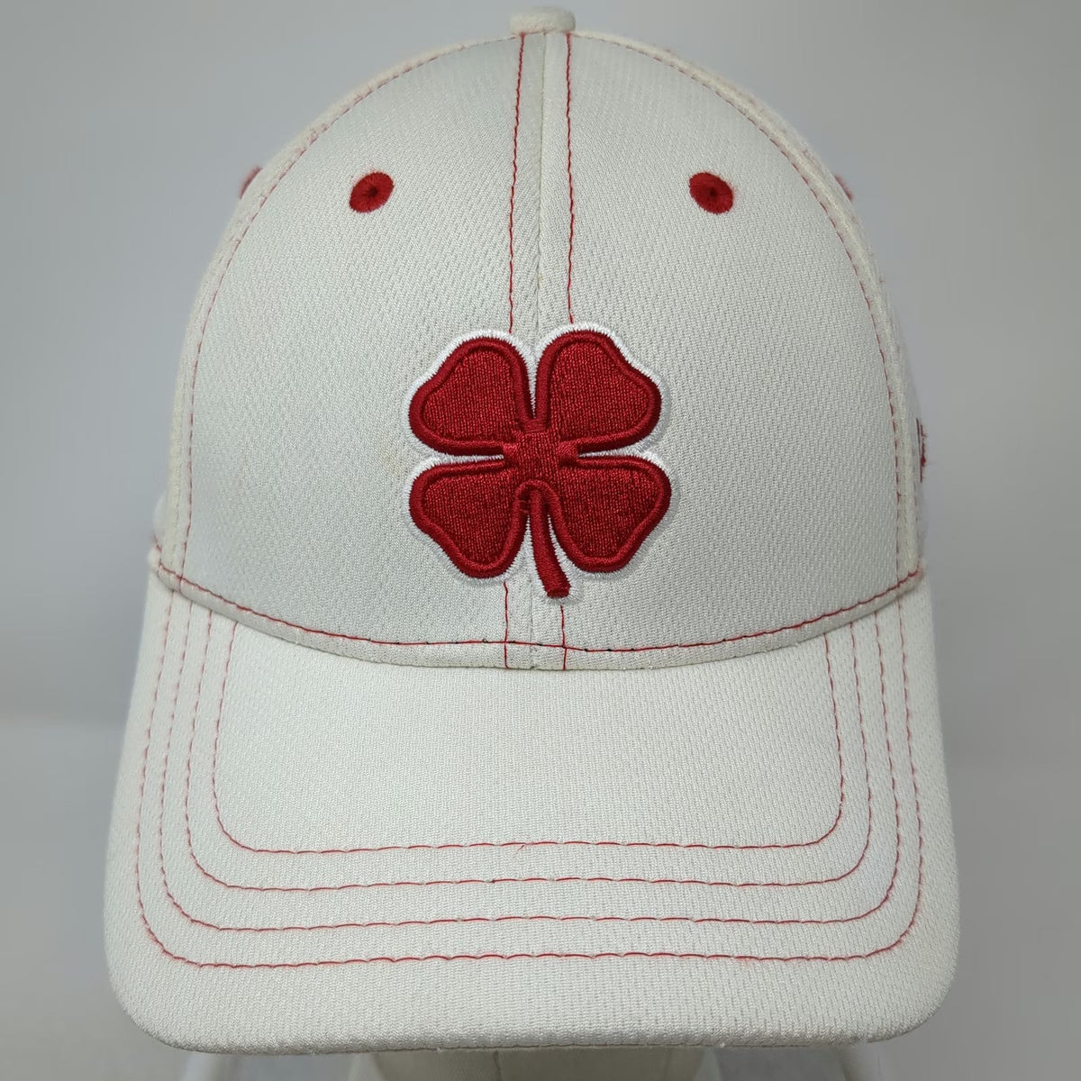 Black Clover Baseball Cap White M A-Flex Four Leaf Clover Live Lucky Hat