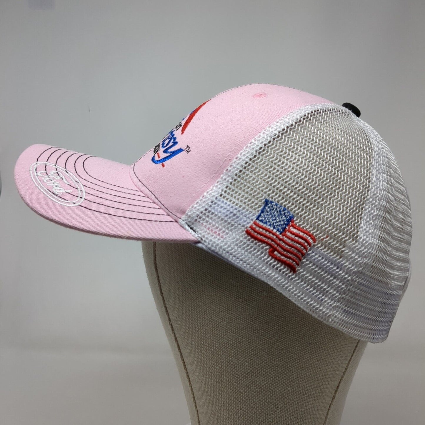 Phil Meador's Courtesy Ford Lincoln Strapback Ponyback Trucker Hat Pink OS 360