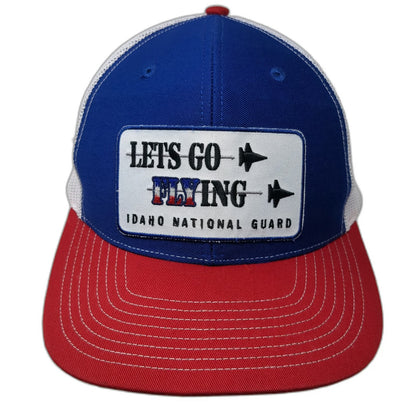 Richardson Trucker Hat Blue Idaho National Guard Lets Go Flying Patch One Size