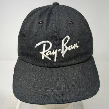 Ray-Ban Snapback Hat Black Green Underbrim Made in USA Script Logo Cap Vintage