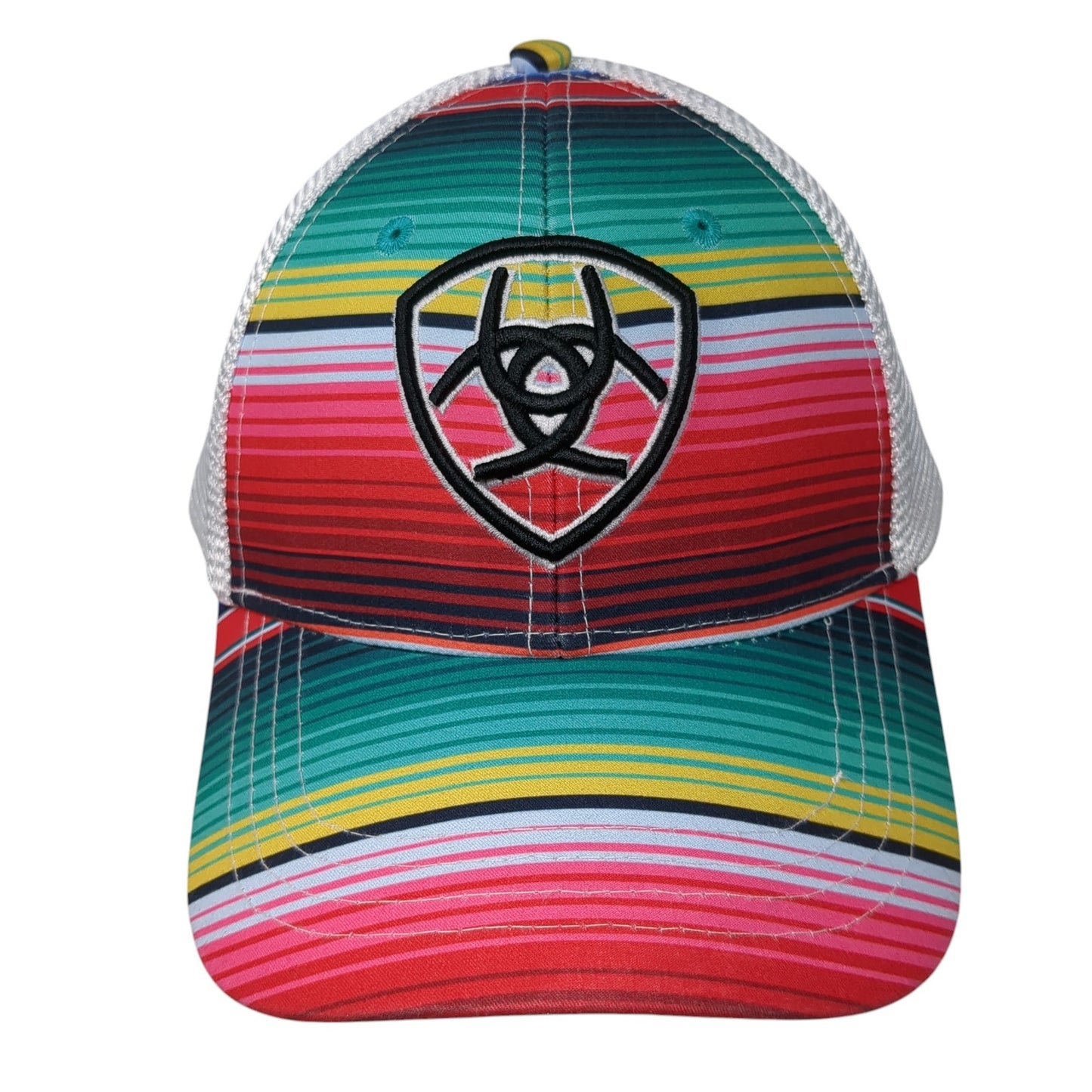 Ariat Logo Snapback Mesh Back Trucker Hat Multicolor One Size Striped