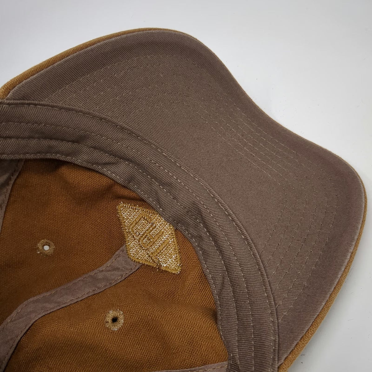 CAT Baseball Cap Brown One Size Tonal Logo Strapback Cotton Workwear Hat Heavy
