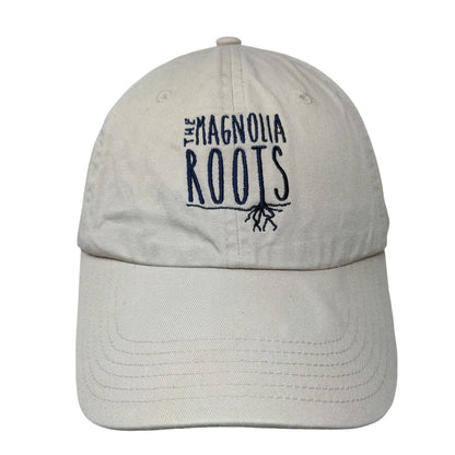 The Magnolia Roots Slideback Hat Tan One Size Embroidered 6 Panel Big X