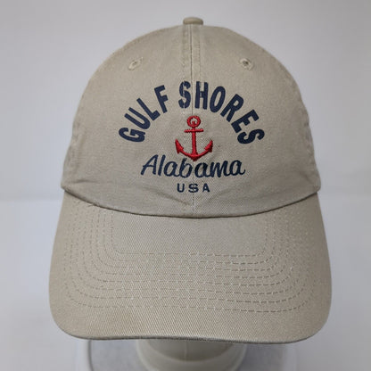 Gulf Shores Alabama USA Strapback Hat Brown One Size Adjustable 6 Panel