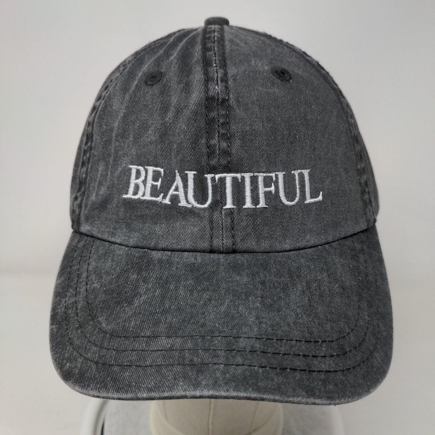 Beautiful Slideback Hat Gray One Size Embroidered Adjustable Sportsman