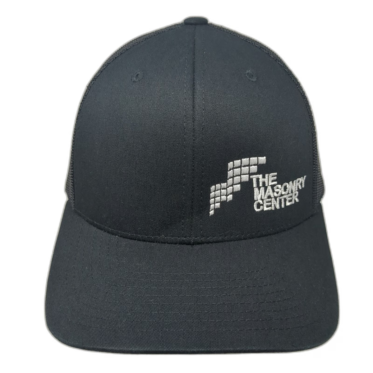Yupoong Trucker Hat Black One Size The Masonry Center Mesh Snapback Hat Logo