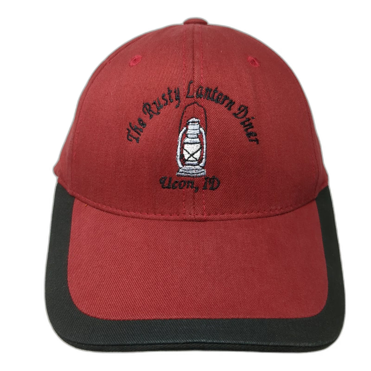 Port Authority Baseball Cap Red Black One Size Rusty Lantern Diner Ucon ID Hat