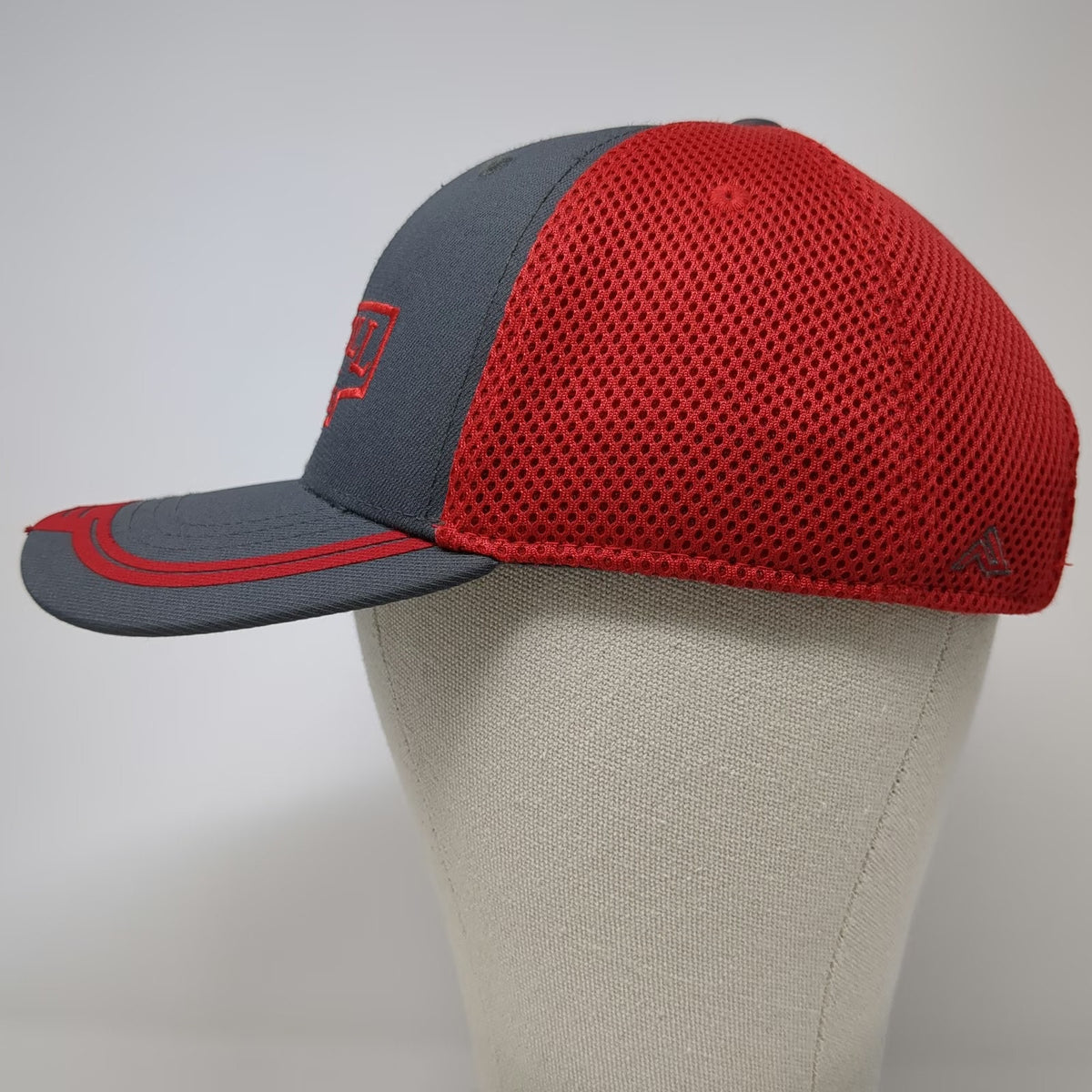 Pacific Headwear Baseball Cap Gray Red One Size Mesh Potato Mascot US Flag Hat