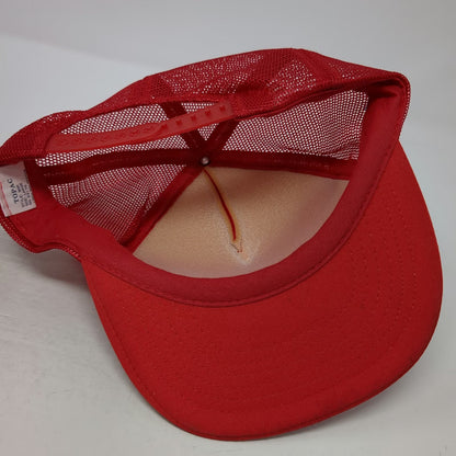 Topac Trucker Hat Red One Size Nielsens Paradise Hill Bar Mesh Snapback