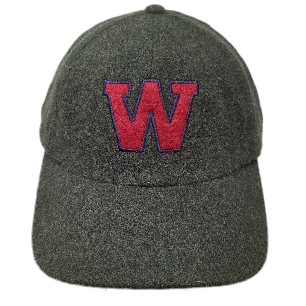 Woolrich Baseball Cap Green L Wool Felt W Logo Fitted Hat Outdoor Warm Winter