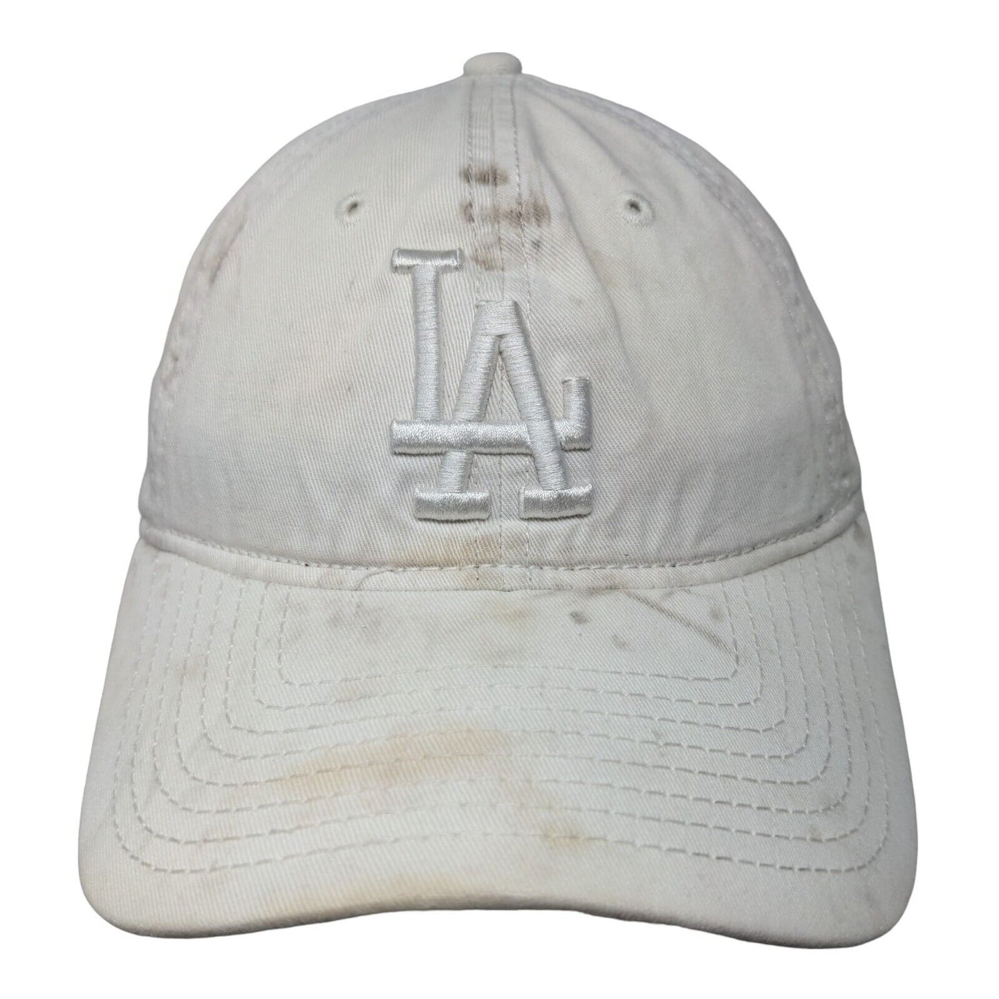 LA Dodgers Slideback Hat White Distressed New Era 9Twenty Emkbroidered Logo MLB