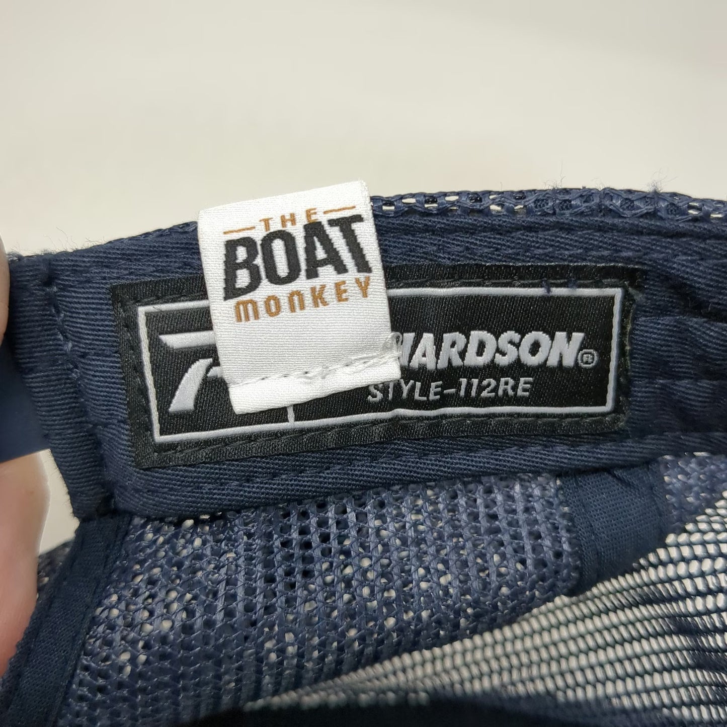 Richardson Trucker Hat Blue One Size Snapback The Boat Monkey Mesh Embroidered